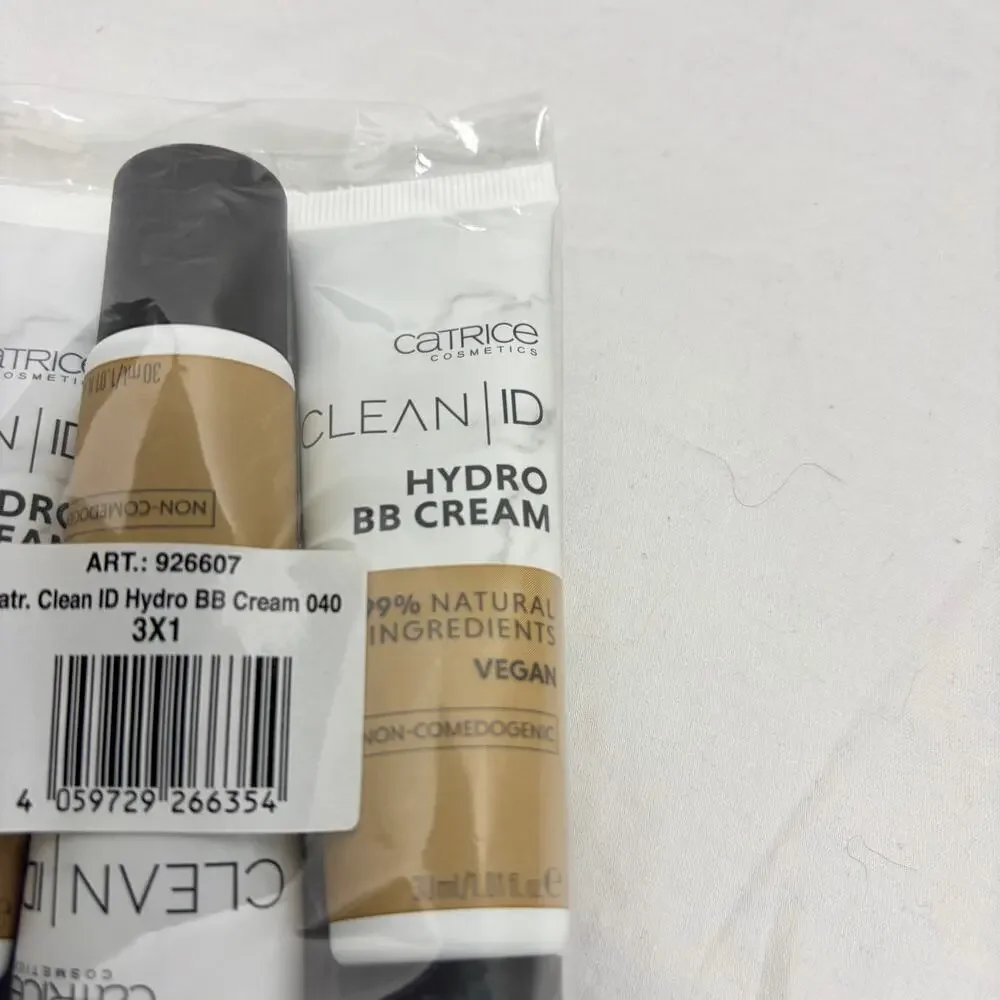 NIB Lot of 3 Catrice Cosmetics Clean ID Hydro BB cream 040 Tan. cream foundation